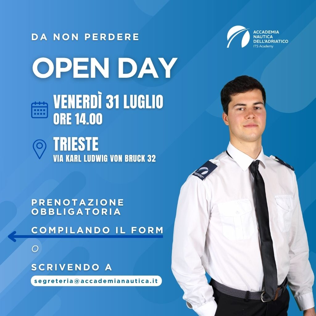 Locandina dell'Open Day di Accademia Nautica dell'Adriatico